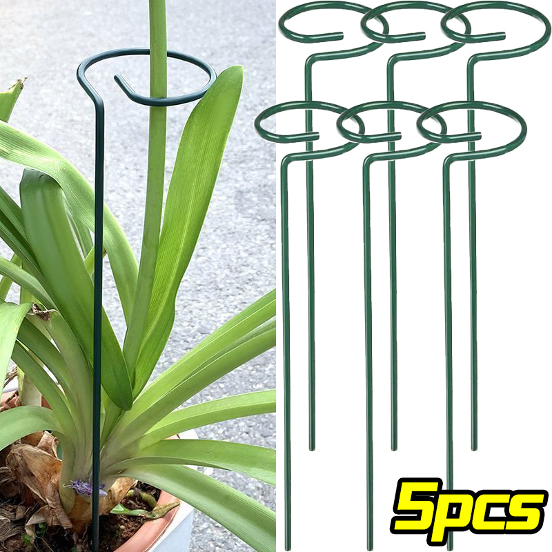 Gardening Tools Holder - 1/10 個ガーデンサポートステークリング金属単一茎植物低木ホルダーバラの花野菜つる家庭園芸ツール