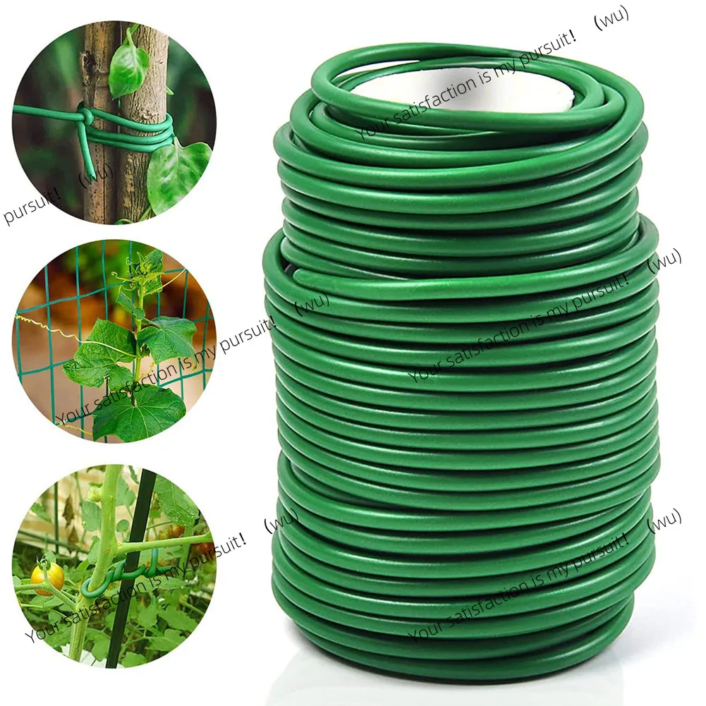 Garden Wire Twist Tie - 8m/10m植物用結束線 グリーン ソフトで柔軟な曲がるタイプ ガーデンサポートワイヤーケーブル ツイストタイ 再利用可能なゴムコーティングされたスチールワイヤー