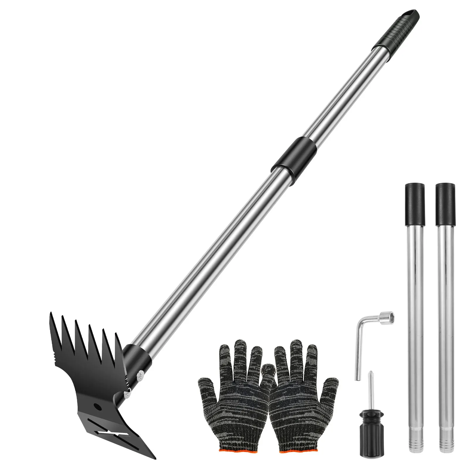 Gardening Tools To Remove Weeds - ガーデン用茅葺きレーキ ステンレス製 ガーデン除草ツール 死草の葉の除去 土壌のほぐし 芝生レーキ