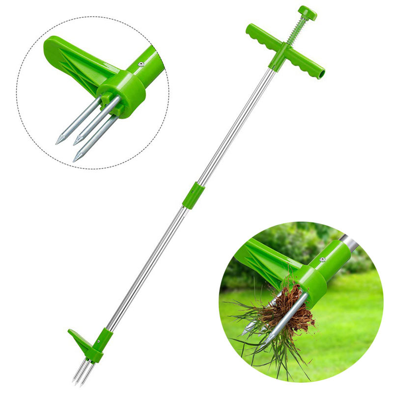 Gardening Tools To Remove Weeds - ポータブルロングハンドル付きガーデン芝刈り機,屋外庭用芝生ピンセット,草のルートプラー