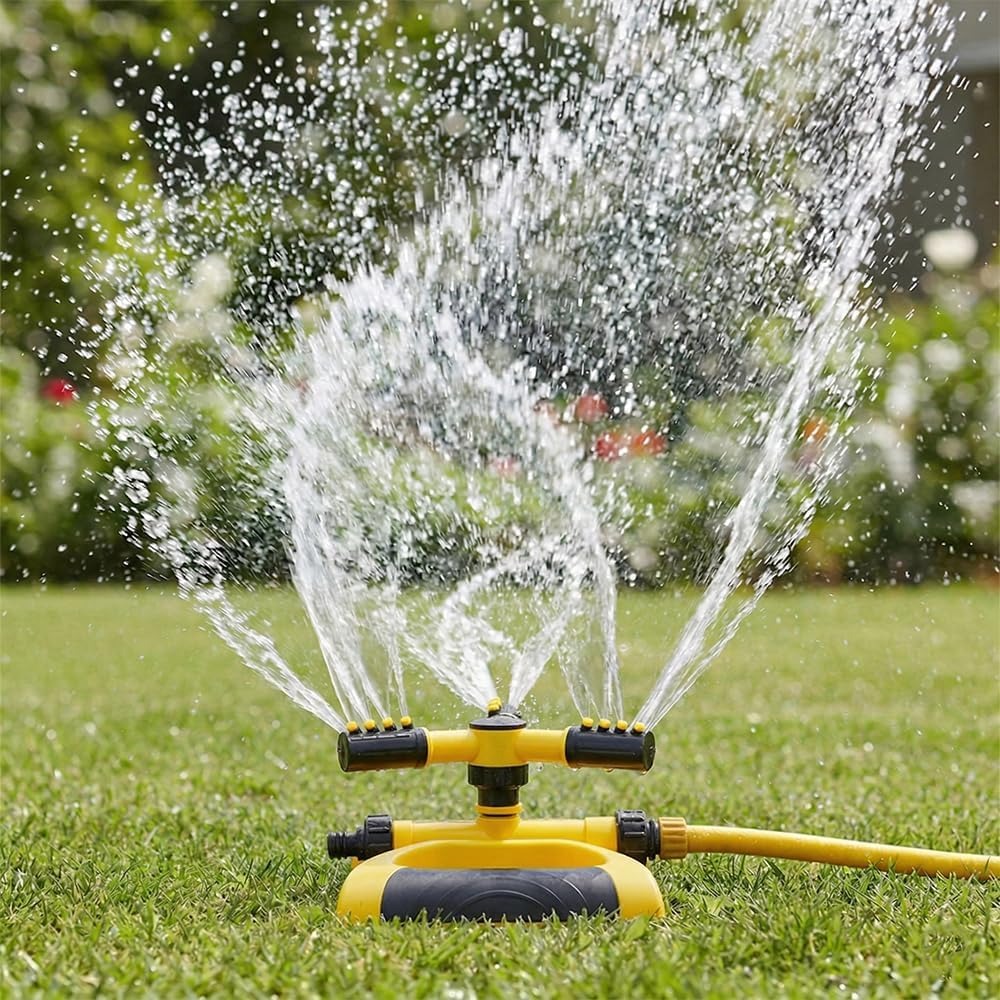 Gardening Tools Water - 360度自動回転式スプリンクラー（ベース付き）大範囲カバー ガーデンヤード用散水スプリンクラー 標準ホース灌漑ツール対応