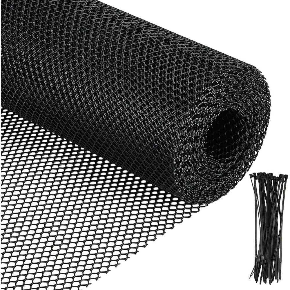 Garden Wire Twist Tie - プラスチック製ワイヤーメッシュフェンス 26.2フィート x 11.8インチ ブラック ガーデンフェンス