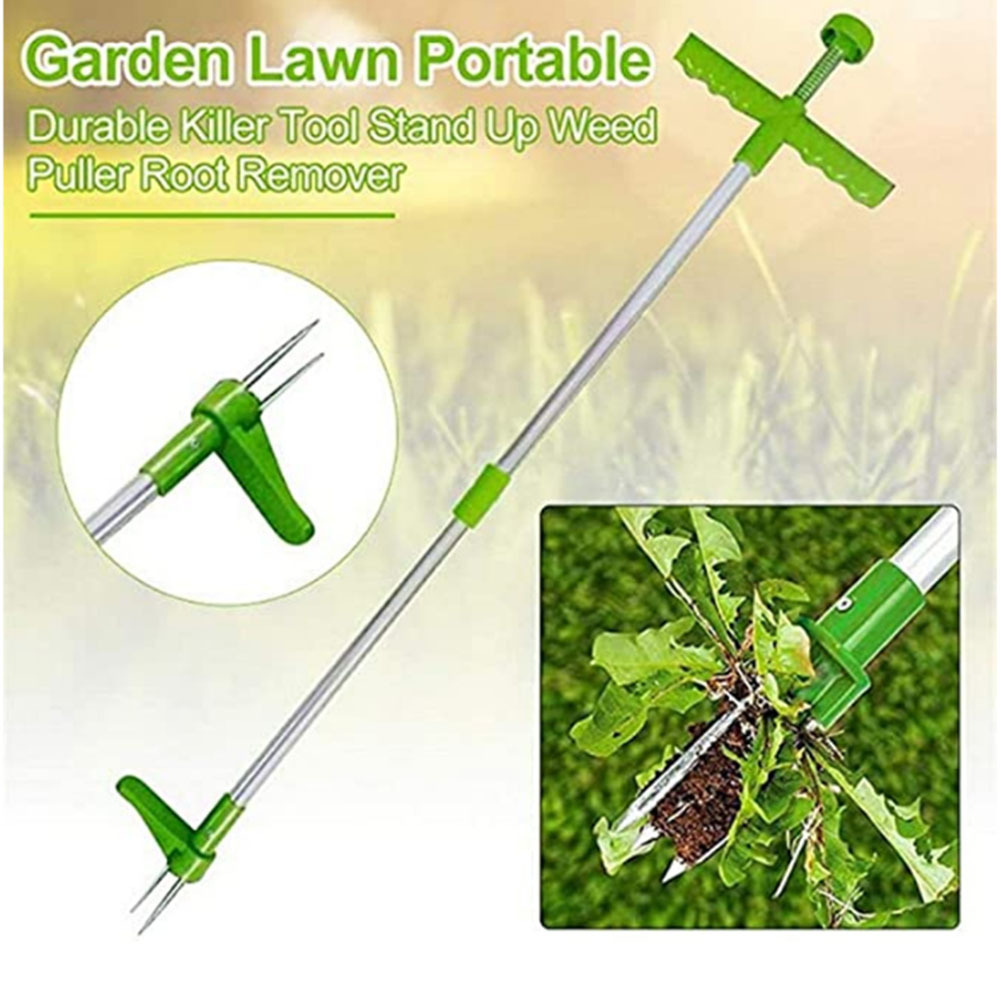 Gardening Tools To Remove Weeds - 手動耐久性のあるキラーツールスタンドアップ雑草抜き根除去多機能庭の芝生ポータブルアルミハンドル曲がらずに