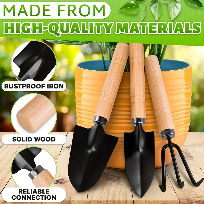 Gardening Tools Wholesale - 3PC/1セットミニガーデニングツールセットポータブル小型ガーデニングツールハンドル付きシャベル熊手屋内ガーデニング植栽花ツール