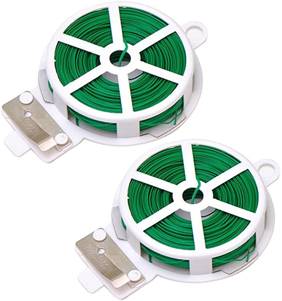 Garden Wire Twist Tie - 園芸工具,植物用ツイストタイロール,カッター付きディスペンサー,トレーニングワイヤー,スナックケーブルタイ,100フィート,30メートル
