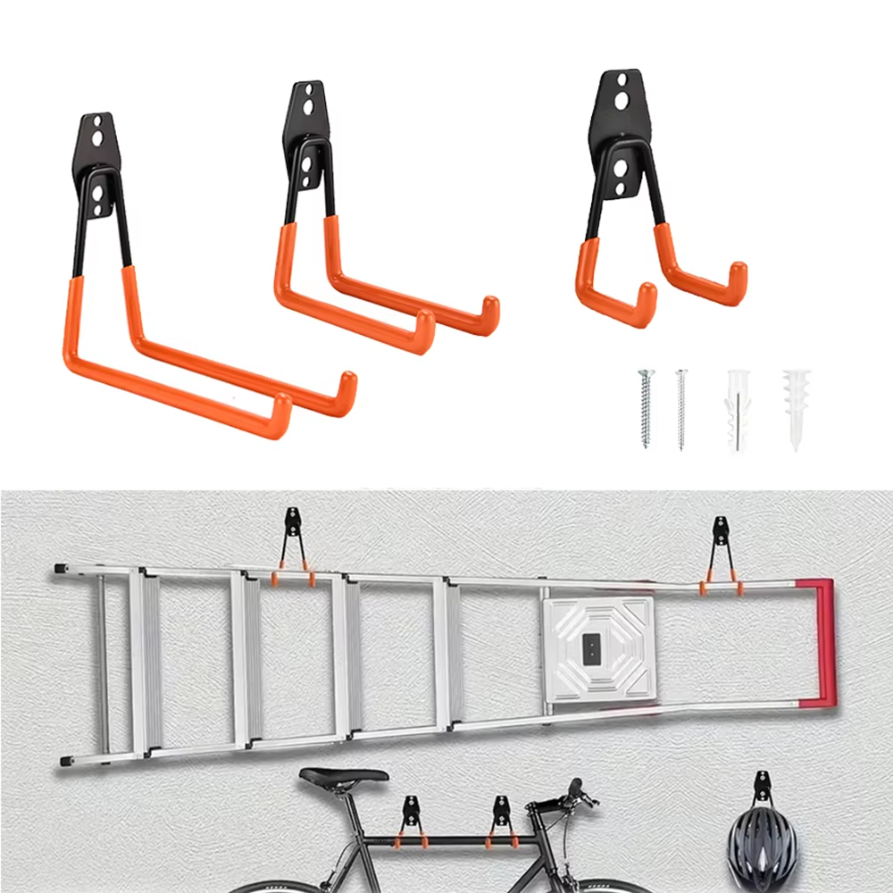 Gardening Tools Holder - 頑丈な壁掛けメタルフックガレージオーガナイザー自転車はしごハンガー滑り止め収納フックガーデンツール家庭用裏庭用