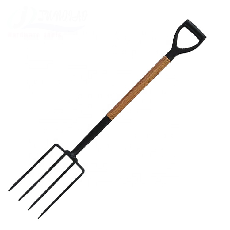 Spade Digging Fork - 農具鍛造 重い鍬と木製の柄の園芸用掘り鍬