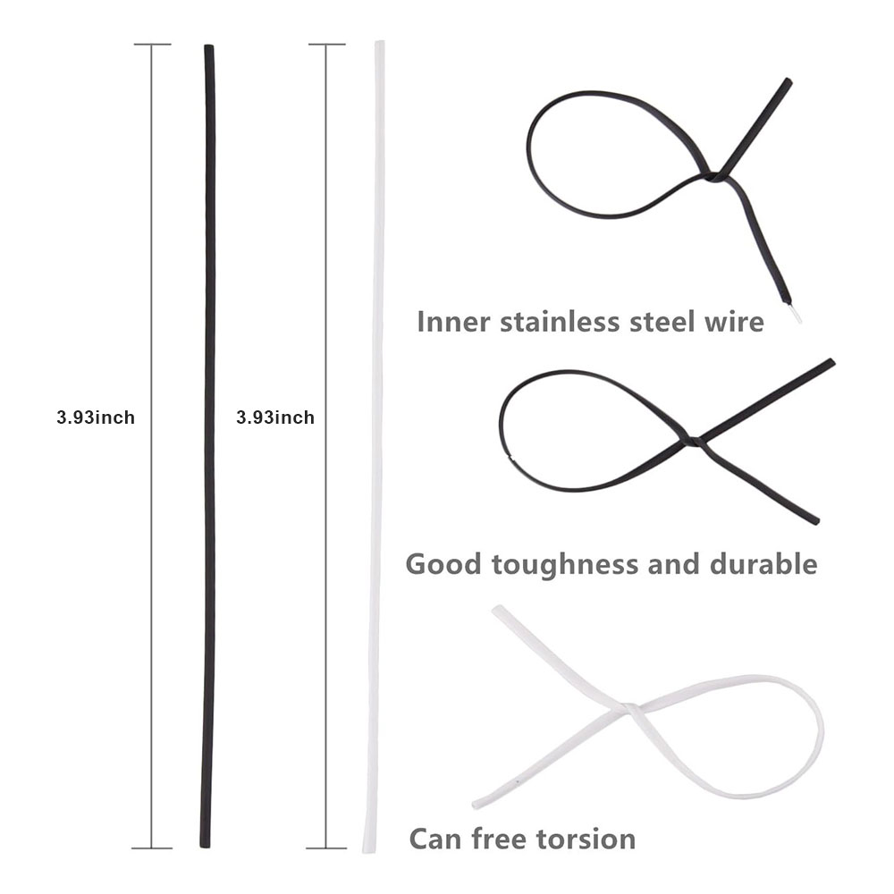 100 個 BK WH 偏平鉄線ツイストタイヘビーデューティ - Garden Wire Twist Tie のレビューと価格