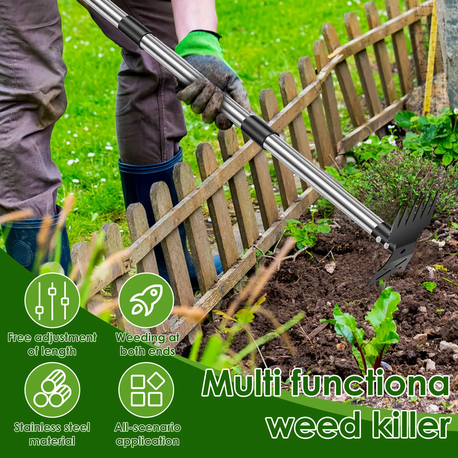 ガーデン用茅葺きレーキ ステンレス製 ガーデン除草ツール 死 - Gardening Tools To Remove Weeds のレビューと価格