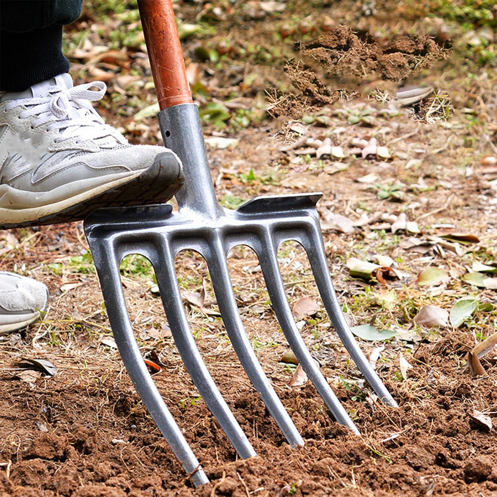 頑丈な高炭素鋼製掘削フォーク 4本爪 耐破損性 ガーデンフォ - Spade Digging Fork のレビューと価格