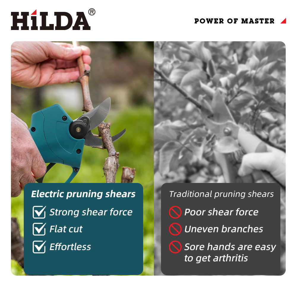 HILDA 18V ブラシレスコードレス電動剪定鋏充電式果樹 - Gardening Tools Wholesale のレビューと価格