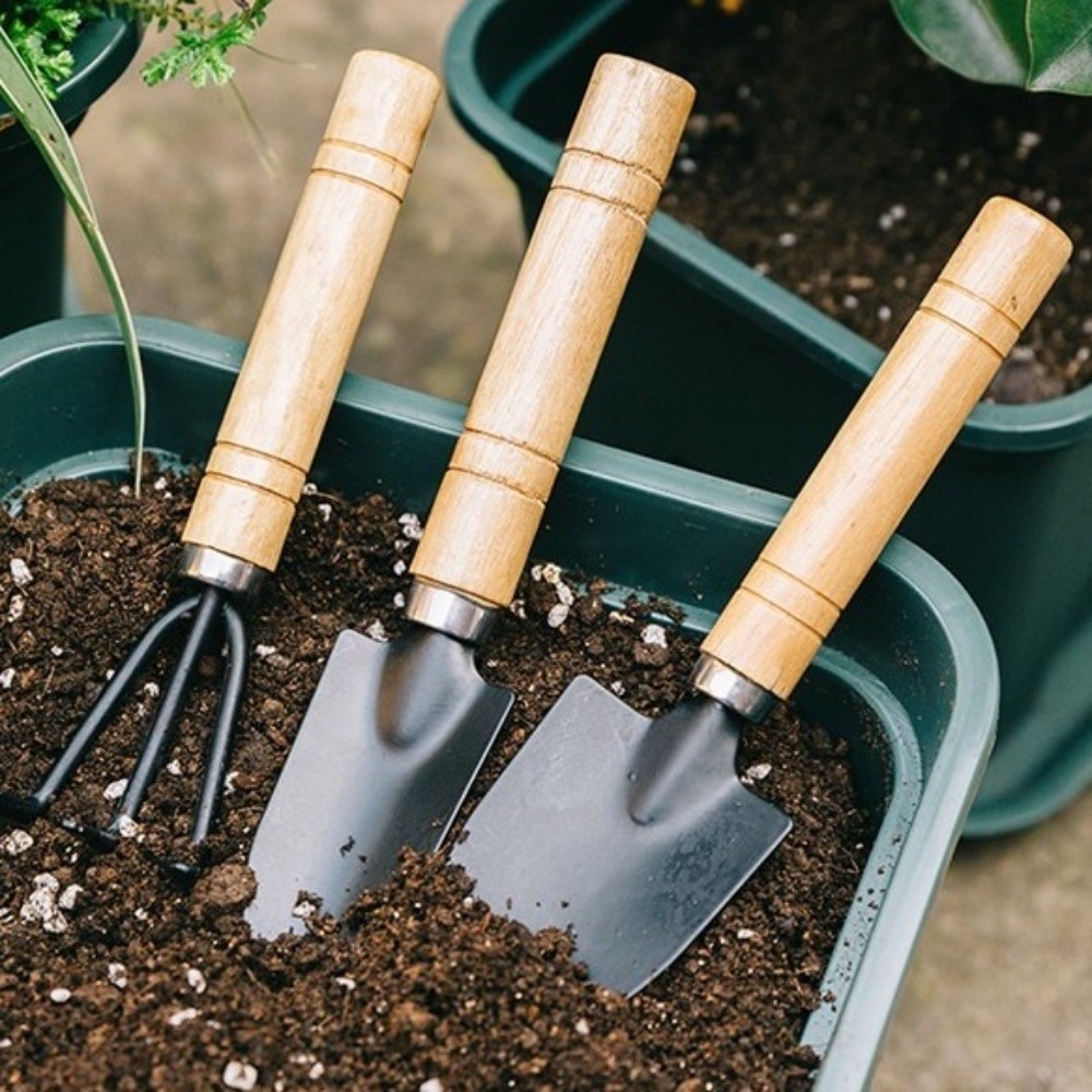 多機能ミニガーデン植栽ツールセット木製ハンドル土掘りシャベル - Spade Digging Fork のレビューと価格