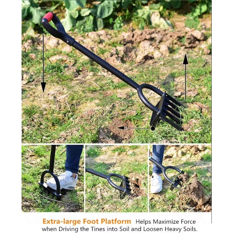 頑丈な5本爪ピッチフォーク、炭素鋼製の土壌耕耘用フォーク、金 - Spade Digging Fork のレビューと価格