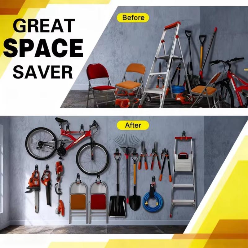 N$ ヘビーデューティー壁掛け鉄製フック ガレージオーガナイ - Gardening Tools Holder のレビューと価格