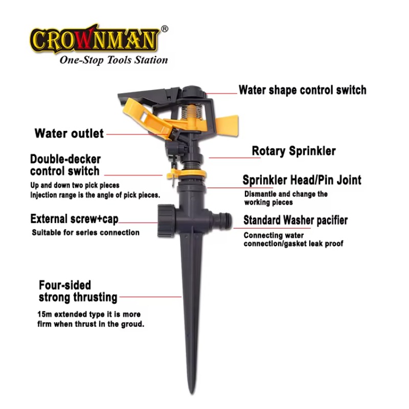 園芸工具 プラスチック製 360度回転式 穴あきスプリンクラ - Gardening Tools Water のレビューと価格