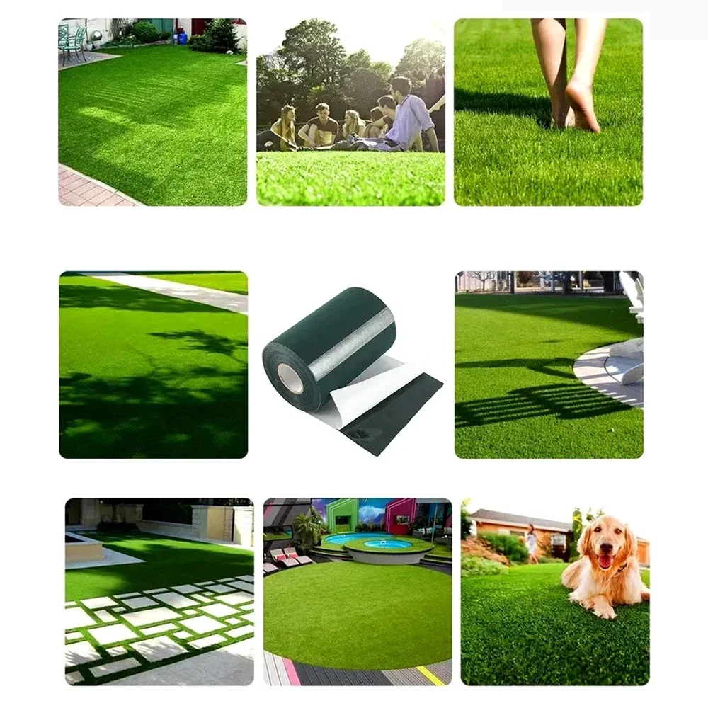 自己粘着性の新型人工芝シームテープ ガーデン用グリーン合成芝 - Gardening Tools Types のレビューと価格