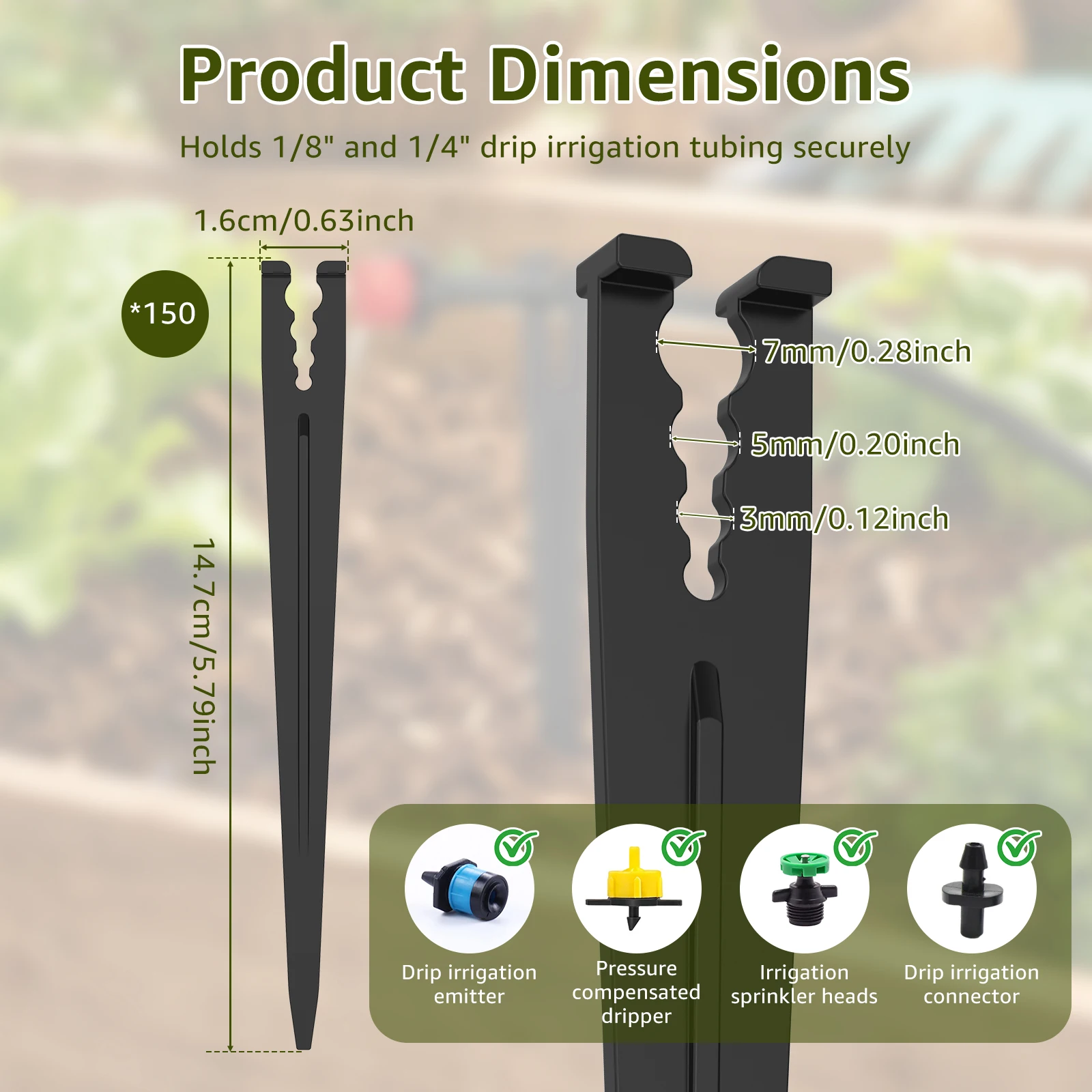 1/4インチ点滴灌漑用支柱 5.79インチ サポートアンカー - Gardening Tools Holder のレビューと価格