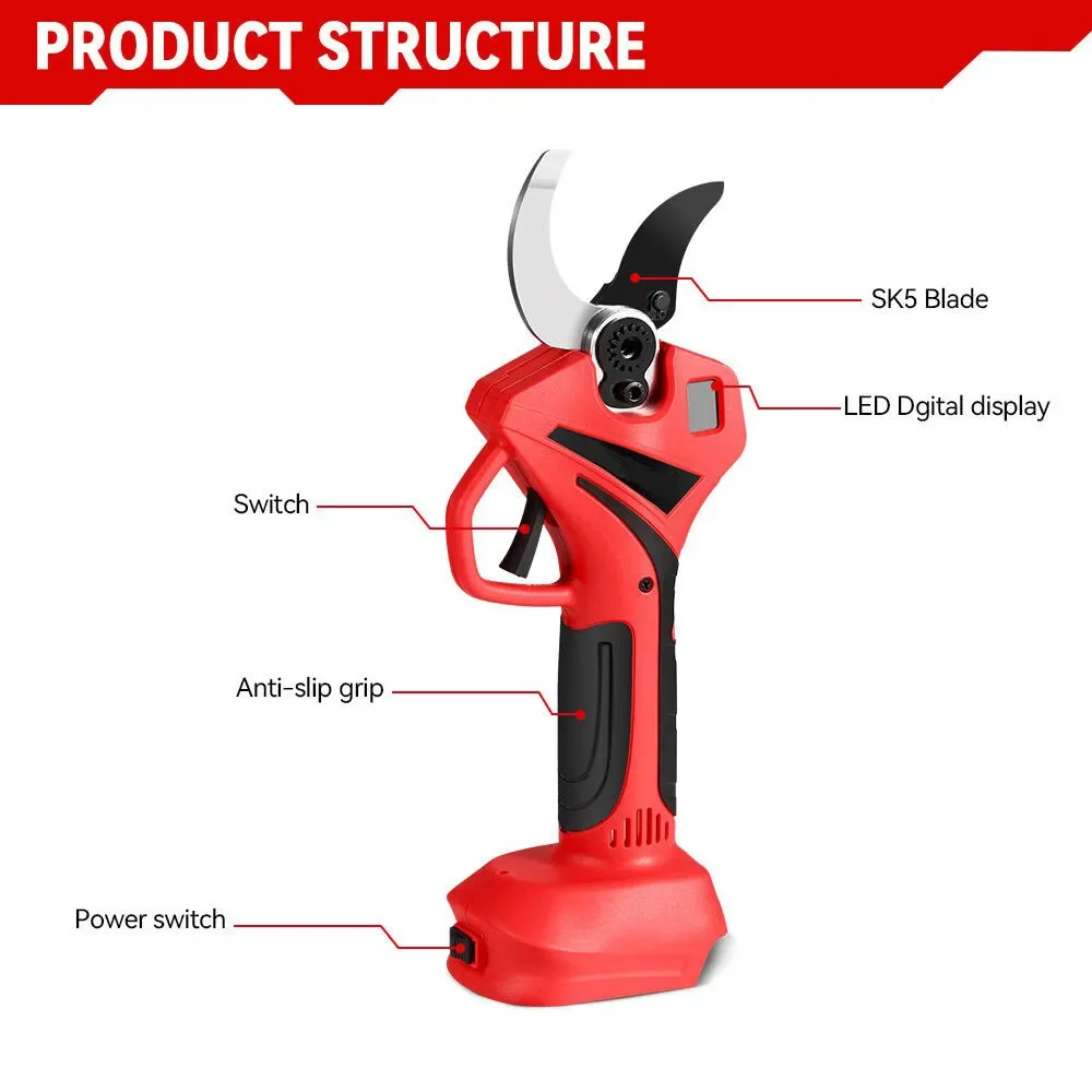 55 ミリメートルブラシレス電気はさみコードレス剪定鋏ツリー - Gardening Tools Scissors のレビューと価格