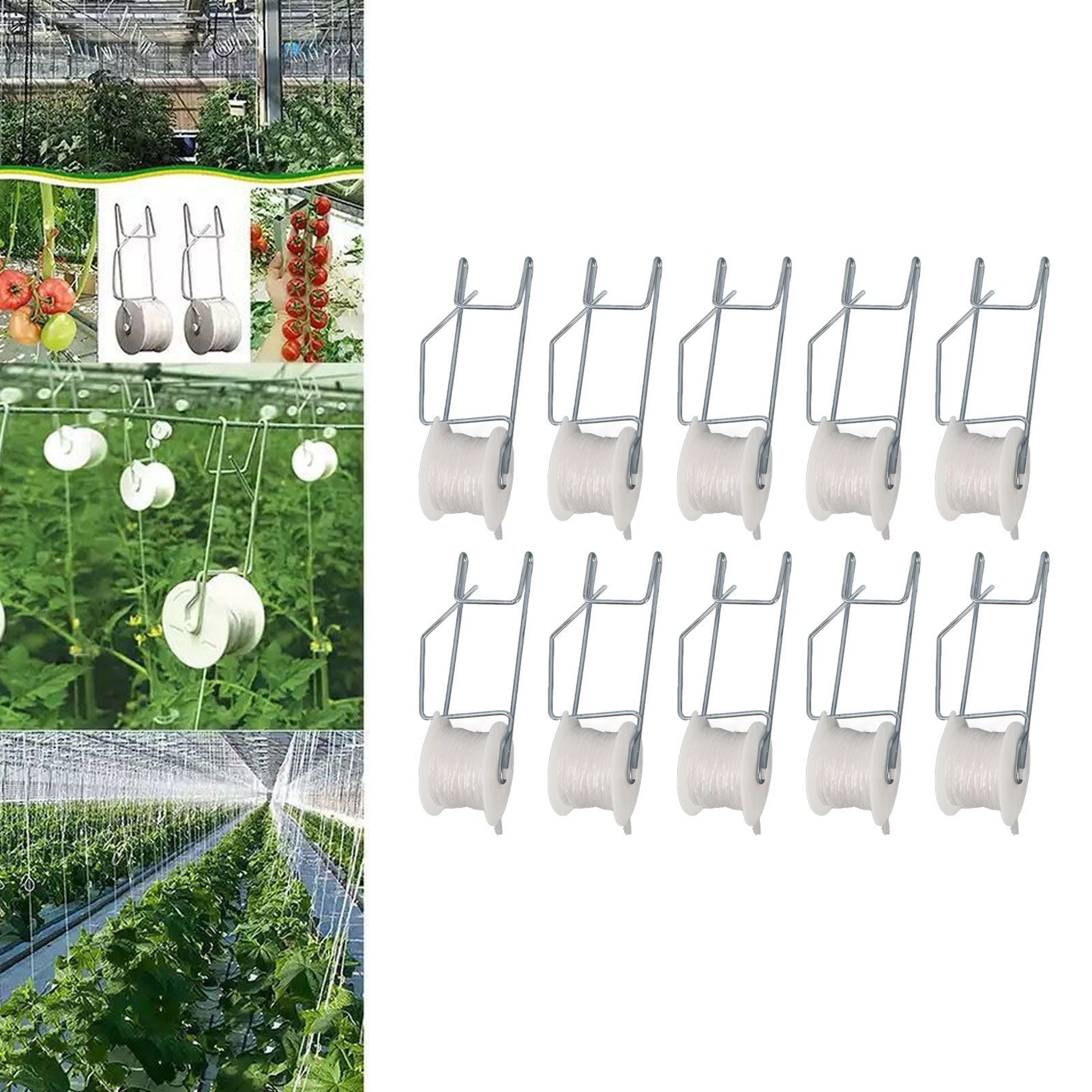 6-50個入り トマトサポートフック トレリスローラー 15 - Essential Gardening Tools のレビューと価格
